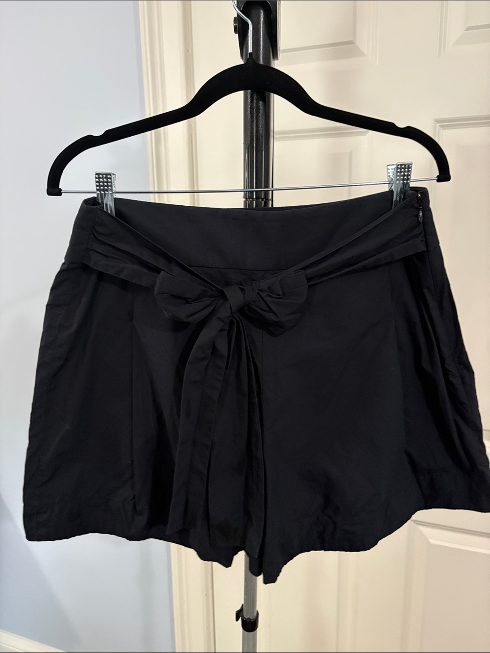 J. Crew Factory Black High-Waist Tie-Front Shorts